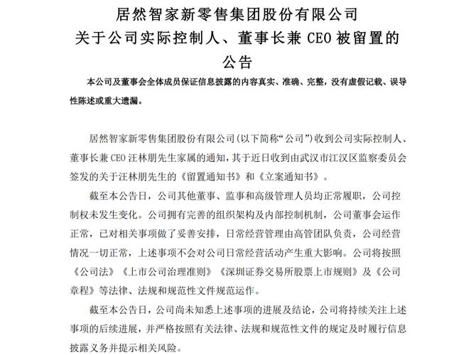 301203,董事长被立案调查并实施留置